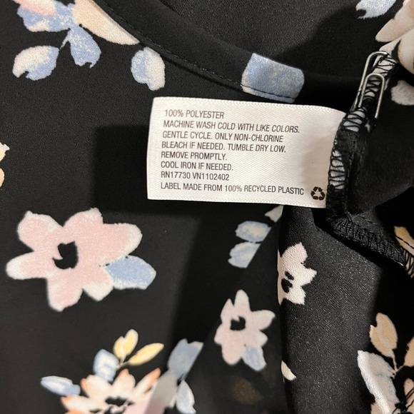 Xhilaration Black Floral Mini Dress Medium Cottagecore Coquette Romantic - Picture 8 of 8